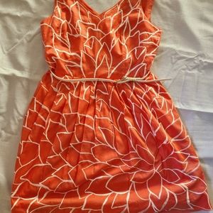 Beautiful summer dress, color: salmon with white designs